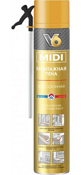 Пена монтажная бытовая всесезонная V6 MIDI 510 г