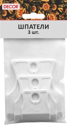 Набор шпателей 40 60 80 мм эластичная белая резина 3 шт.