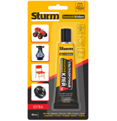 Клей контактный STURM УЛЬТРАПРОЧНЫЙ 30 мл на единичном блистере