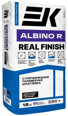 Суперфинишная полимерная шпатлевка ек albino real r finish