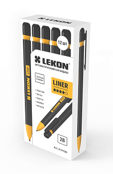 Карандаш автоматический строительный LEKON LINER, стержень 0,9*1,8мм черный (упаковка по 12шт)