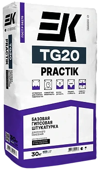 Базовая гипсовая штукатурка для ручного нанесения ек tg20 practik Базовая гипсовая штукатурка для ручного нанесения ек tg20 practik