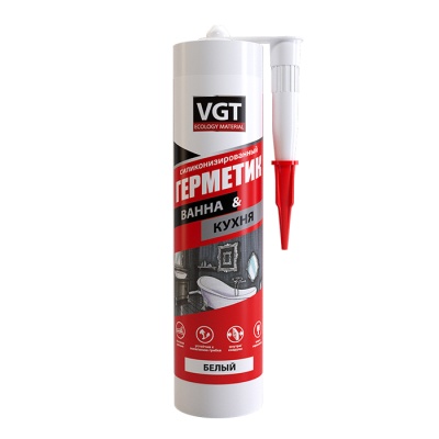 Герметик силиконизированный для ванной и кухни Белый