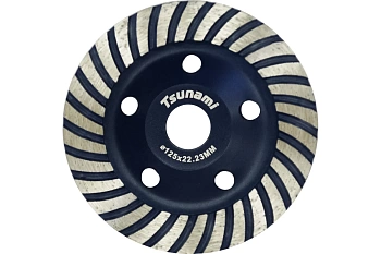 Чашка алмазная по бетону Turbo 125х22,23 TSUNAMI