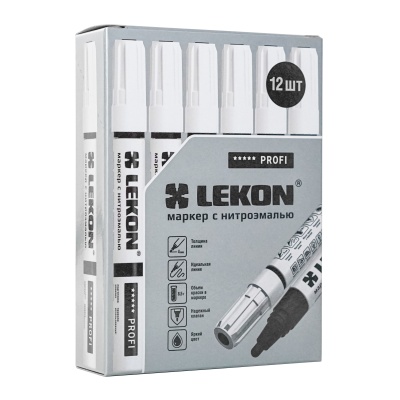 Маркер LEKON Profi с нитроэмалью  4 мм