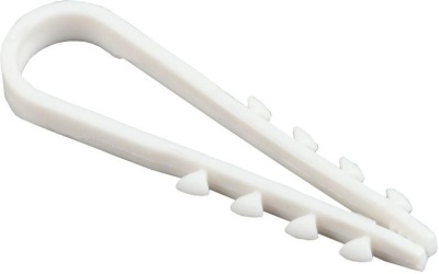 Дюбель-хомут нейлон белый