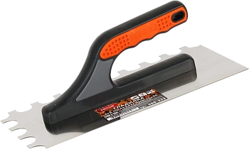 Гладилка DЕCOR 3К 280х130 мм Нерж. полукруглый зуб 15х20 мм 0,7 мм