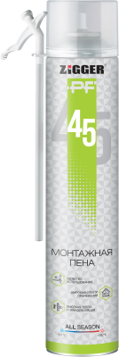  Пена монтажная ZIGGER PF45 бытовая всесезонная 650мл 700гр