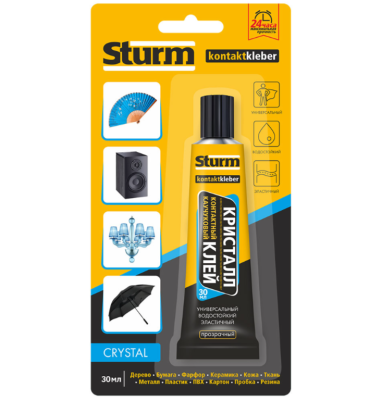 Клей контактный STURM КРИСТАЛЛ 30 мл на единичном блистере