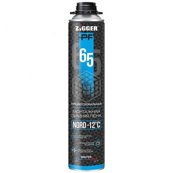 Пена пистолетная ZIGGER PF NORD -12С 65л 850мл 920гр