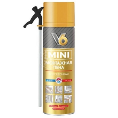 Пена монтажная V6 MINI бытовая всесезонная 360 гр